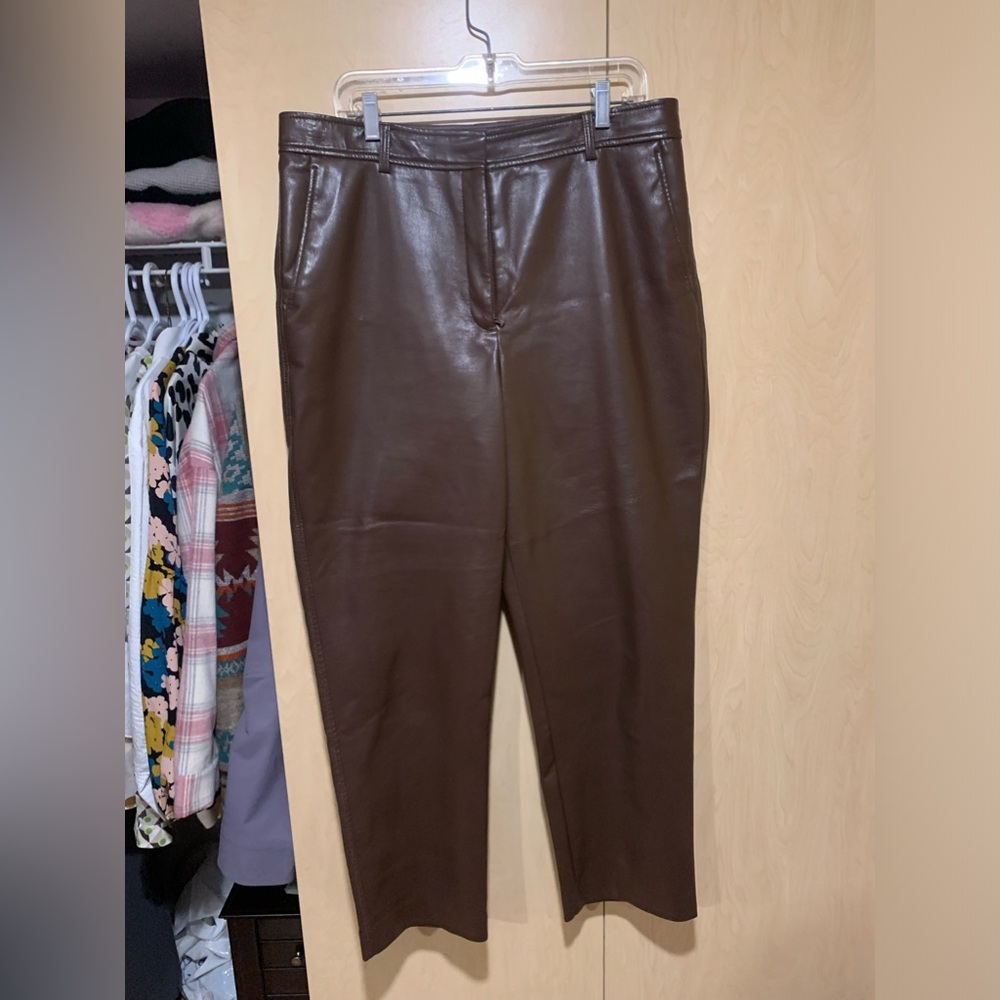Babaton vegan leather mocha pants